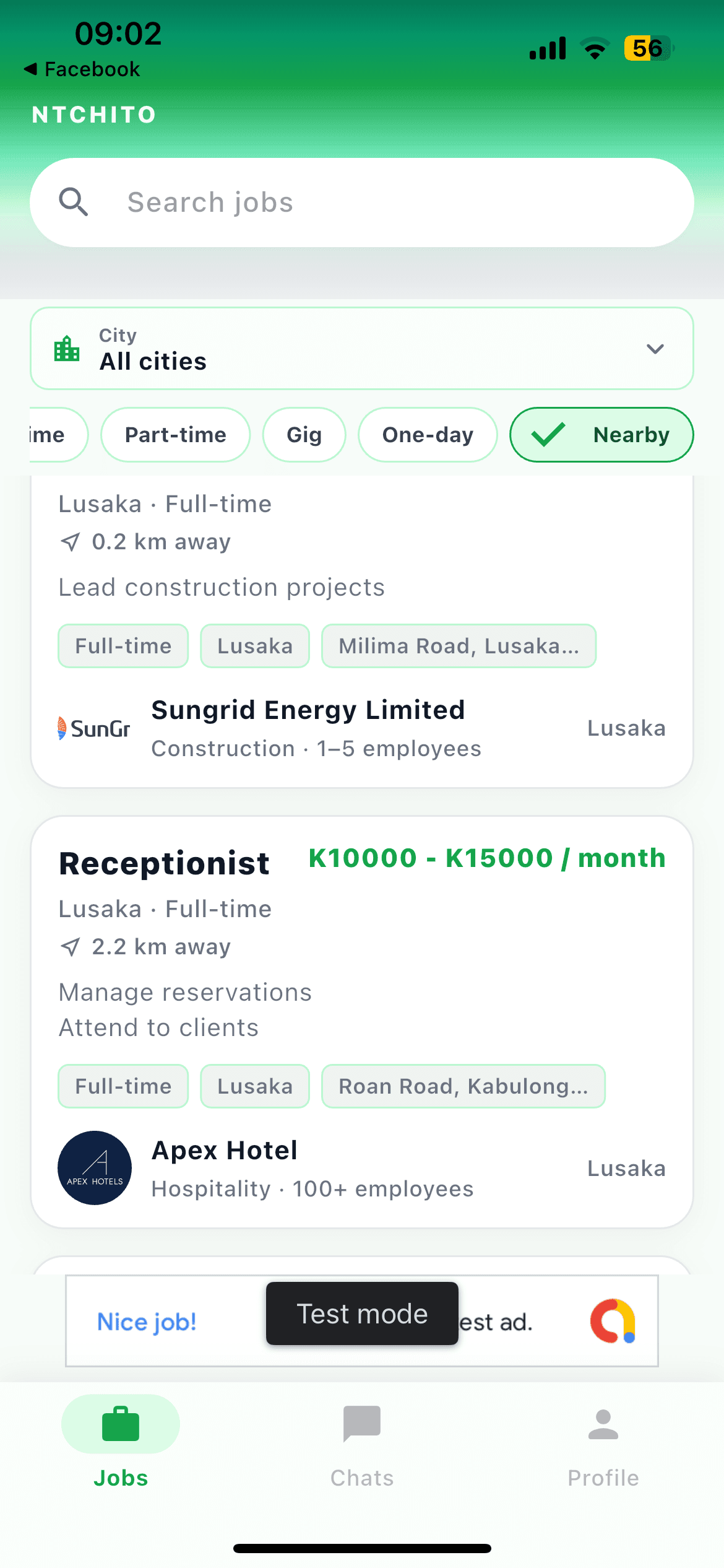 NTCHITO nearby jobs map and listings